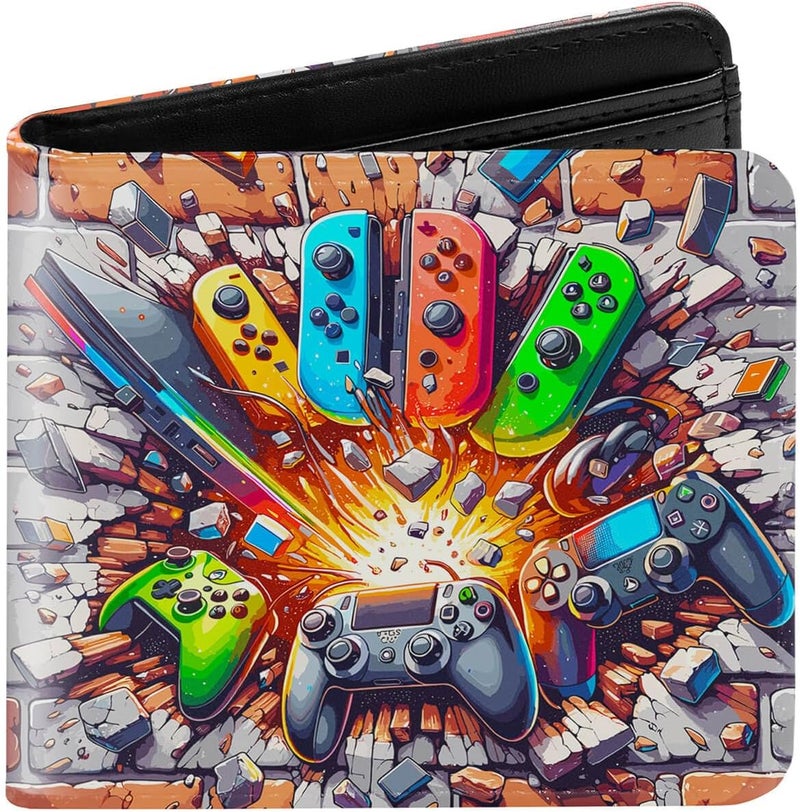 Amutta Kids Wallet for Boys, Young Boys Wallet for Kids Ages 4-5-6-7-8-9-10-11-12-13-14-15-16, Gamer Wallet for Teen Boy, Birthday Christmas Gift Stocking Stuffer for Teenage Teenager Leather - Image 1